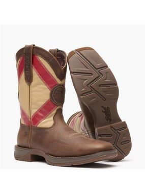 Durango Brown Tan Red Leather Cowboy Boots